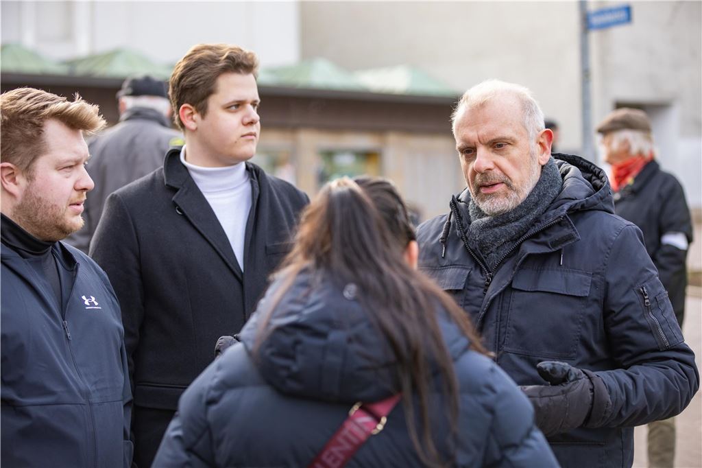 Unnas Bürgermeister Dirk Wigant besuchte die AfD-Gegendemonstration.