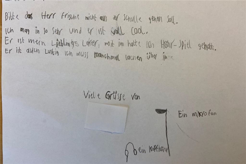 Kinder schreiben Briefe ans Ministerium: „Ich bin dann teuflisch sauer“ Brief eines Schülers