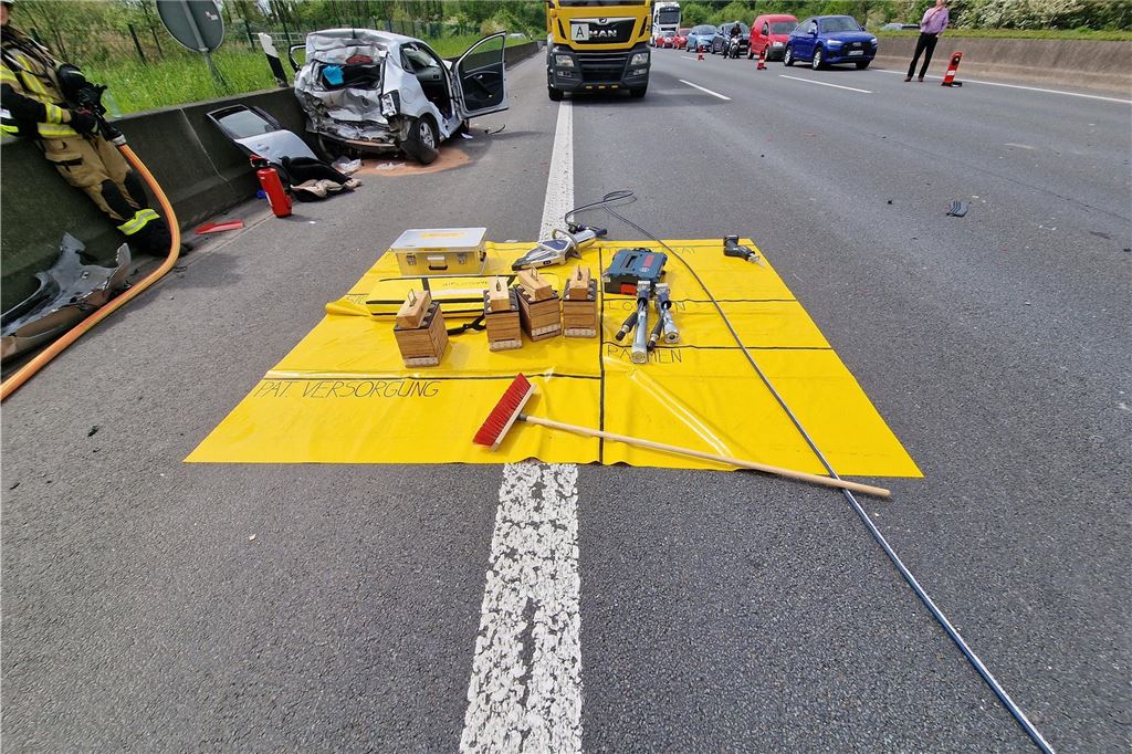 Feuerwehrequipment zur Unfallrettung. 
