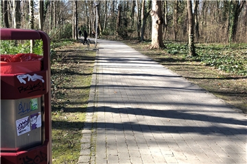 Auf einem Weg im Kurpark (Archivbild) hatte eine alte Frau eine sehr unangenehme Begegnung: Sie sei angespuckt worden, nun habe sie Corona.