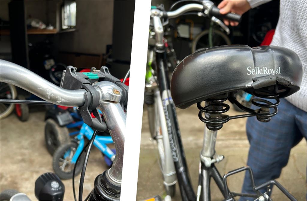 Autofahrer greift Fahrradfahrer in Cappenberg an Kleine Kratzer am Lenkrad und der etwas demolierte Fahrradsessel.