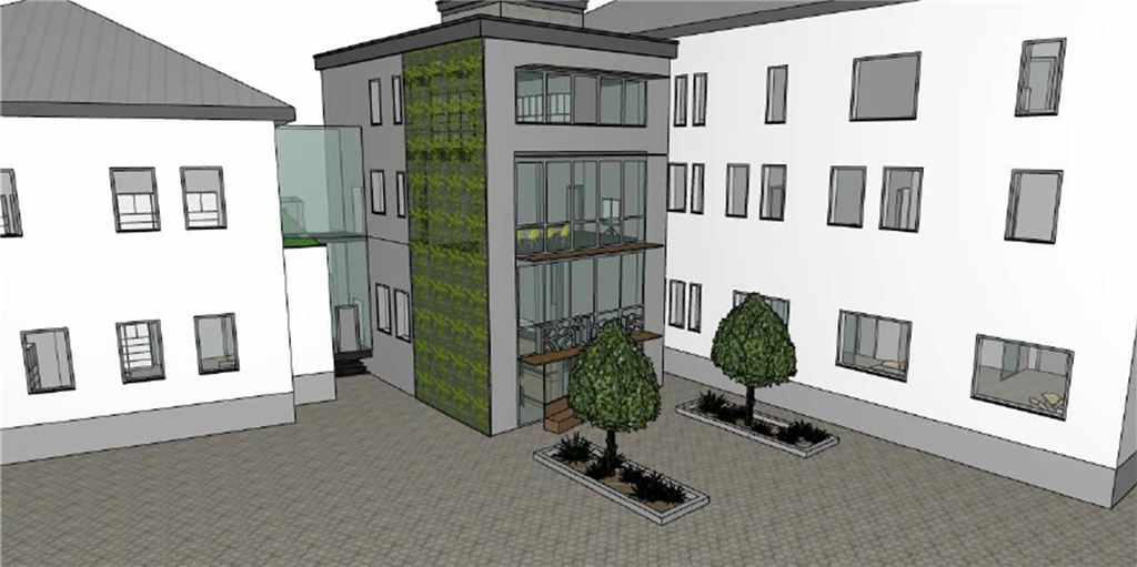 Millionen-Anbau an Fröndenberger Rathaus soll prekäre Zustände beenden So oder so ähnlich könnte der Zwischentrakt der Fröndenberger Rathausgebäude einmal aussehen. Der Entwurf von Architektin Sabine Bensmann-Wagner ist ein Vorschlag, der bei weiteren Planungen noch verändert werden könnte.