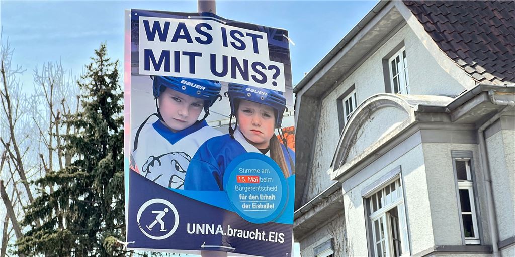 Störmaßnahmen gegen den Wahlkampf für die Eissporthalle Die Denkanstöße von „Unna braucht Eis“ tragen vor dem Bürgerentscheid am 15. Mai zur Diskussion und zur Meinungsbildung bei – sofern sie gesehen werden. Mehrere Dutzend Plakate seien nun von Unbekannten entfernt worden, beklagt UbE. Dahinter stehe offenkundig Absicht.