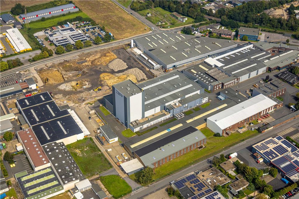 Das Gewerbegebiet Hansastraße sowie die  Zapp AG liegen in Unna nahe der Autobahn A1.