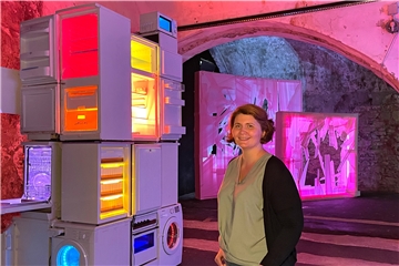 Das Zentrum für Internationale Lichtkunst ist sicher einer der spektakulärsten Kunstorte in Unna. Christiane Hahn zeigte die illuminierten Gewölbe.