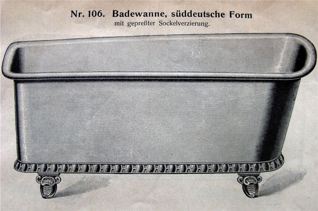 Insolvenzverwalter für Deutsche Nickel bestellt: Arbeitsplätze in Gefahr Eine Luxus-Badewanne aus dem Produktionskatalog des Nickelswerks aus dem Jahre 1921.