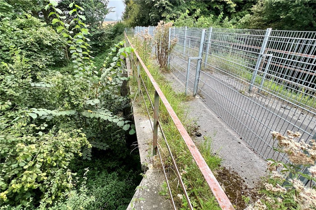 Brücke in Kessebüren wird abgerissen: Ein Neubau steht in den Sternen Die Brücke "Am Loerweg" über die Eisenbahnstrecke zwischen Unna und Fröndenberg ist mittlerweile bewachsen.
