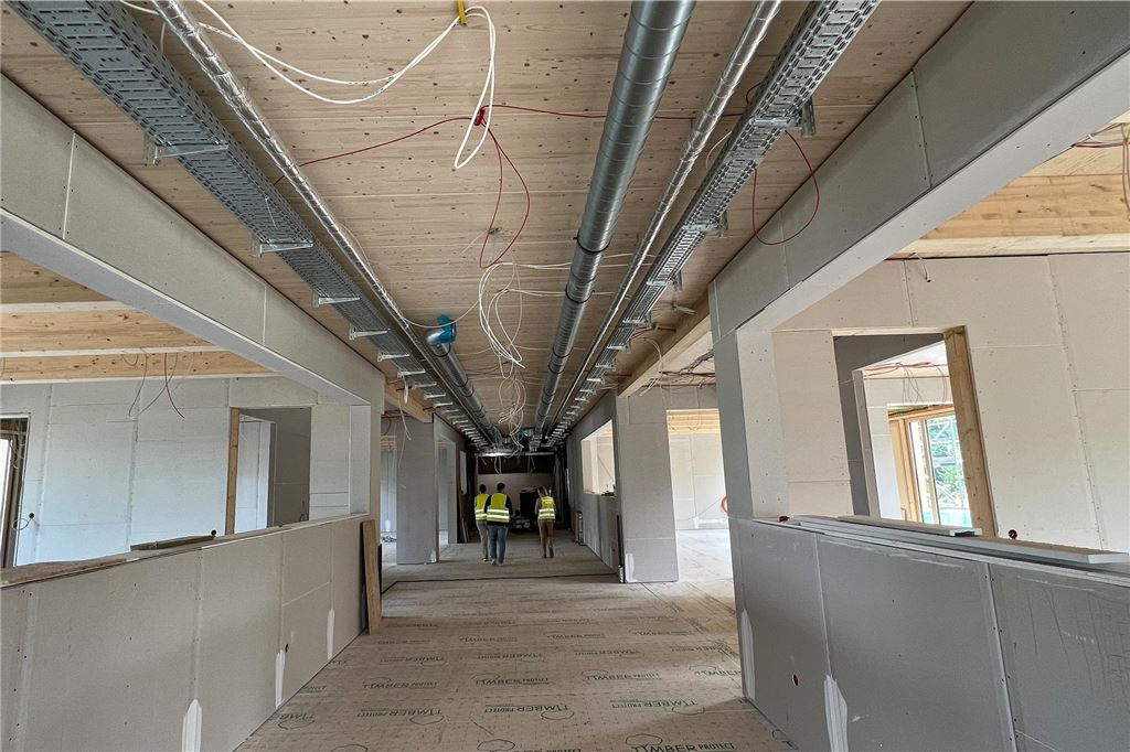 Stand Bauarbeiten Bildungsstandort Hertinger Tor - Schule und Kindergarten