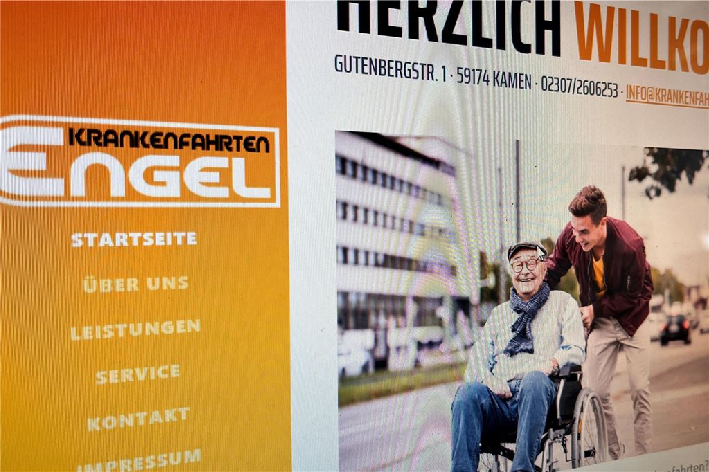 Mit Krankenfahrten auf Erfolgskurs: Die Chefs fahren im Notfall selbst Ein Bild von der Internetseite von Krankenfahrten Engel.