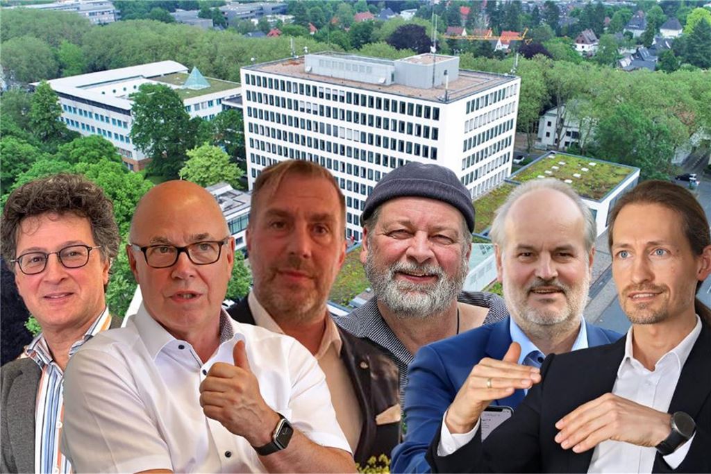 Fraktion wirft Kreis Unna „geplante Finanz-Affäre“ vor Die Geschäftsführer der Gesellschaften, an denen der Kreis Unna wesentliche Anteile hält (v.l.): Walter Köpp-Farke (Gemeinnützige Gesellschaft für Suchthilfe Kreis Unna GmbH), Matthias Fischer (UKBS), Andreas Gérard (GWA, bis Oktober 2024), Oliver Wendenkampf (Umweltzentrum Westfalen GmbH), André Pieperjohanns (VKU, bis Februar 2024), Sascha Dorday (WFG).