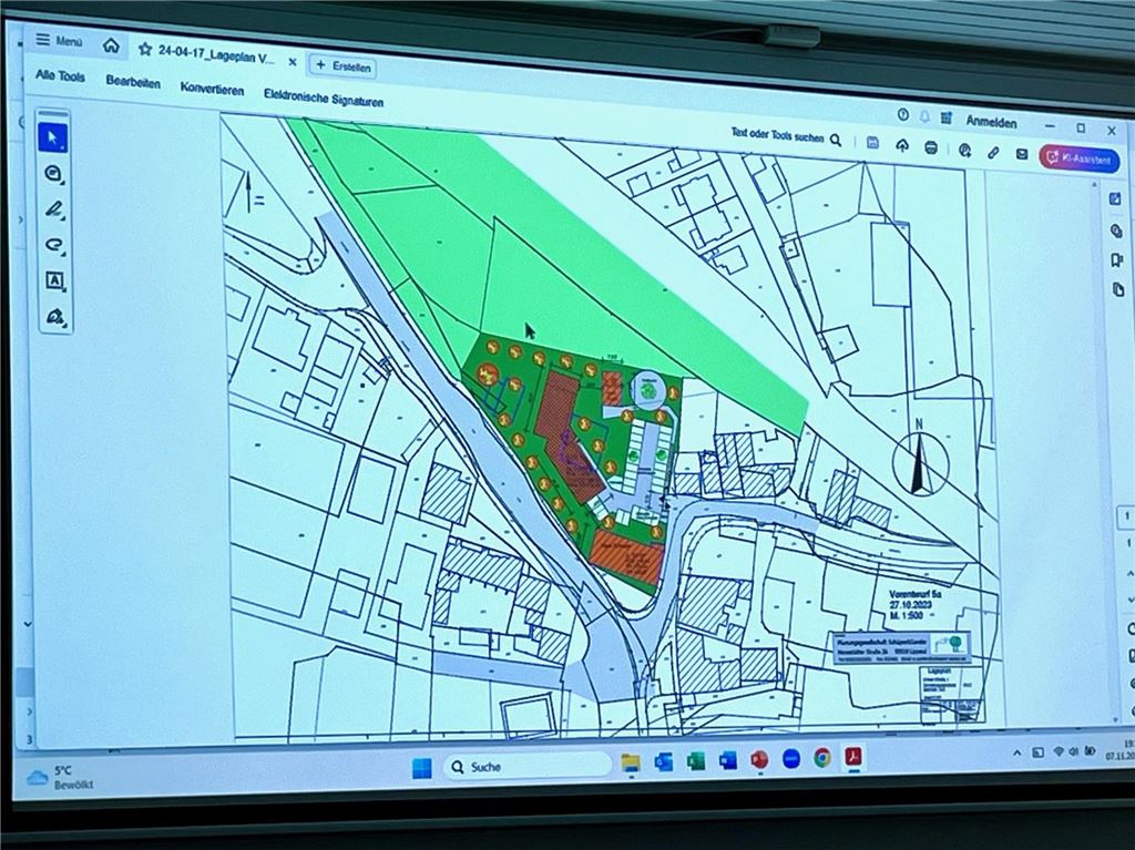 Pläne für Haus Schoppe bei der Stadtteilkonferenz West vorgestellt Ein Grundriss der Fläche des Schoppe-Geländes.