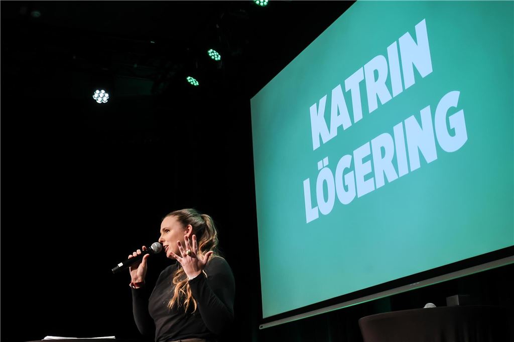 Dortmunds einflussreichste Menschen: Wer hat am meisten zu sagen? Katrin Lögering bei der Bekanntgabe ihrer OB-Kandidatur Anfang Februar auf dem Neujahrsempfang ihrer Partei