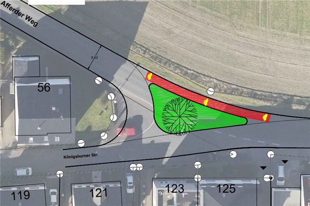 Stadt Unna beschildert Straßenumbau falsch - selbst Beigeordneter irritiert Die Ost-West-Achse über Königsborner Straße und Afferder Weg soll als Fahrradtrasse gestärkt werden, Verkehr vom nördlichen Afferder Weg muss Vorfahrt achten: So war es geplant.
