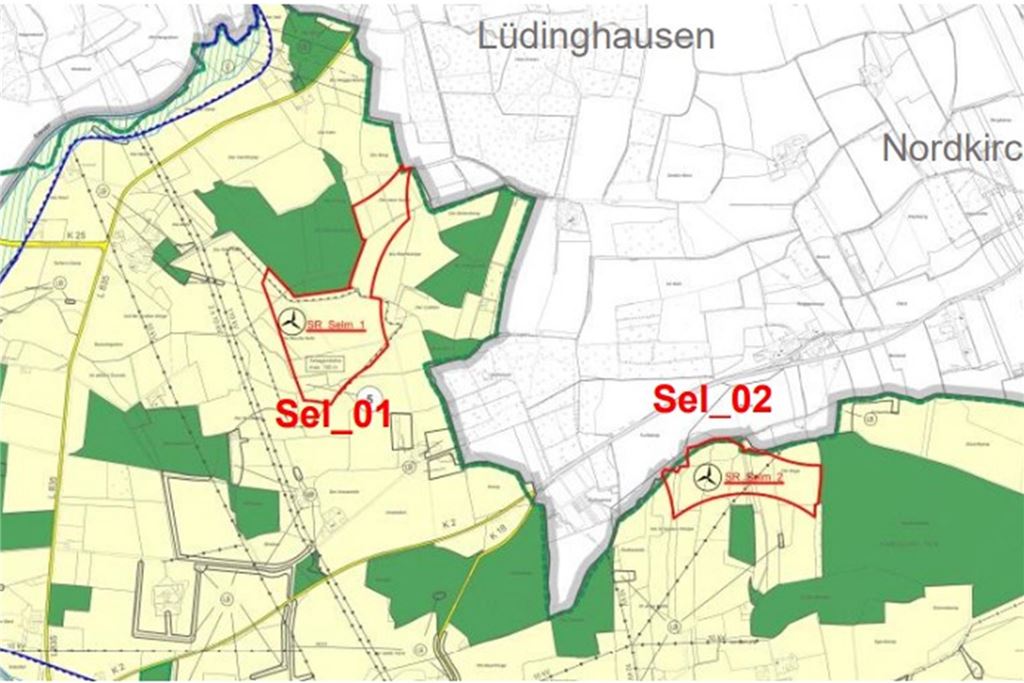 Streit um Windkraft in Selm: Zwei statt vier Windenergiebereiche Diese beiden Bereiche im Norden der Stadt (Se 01 und Se 02) hat der Fachausschuss der Stadt Selm als Windenergiebereiche bestätigt und so dem Regionalverband Ruhr für eine entsprechende Änderung des Regionalplans gemeldet.