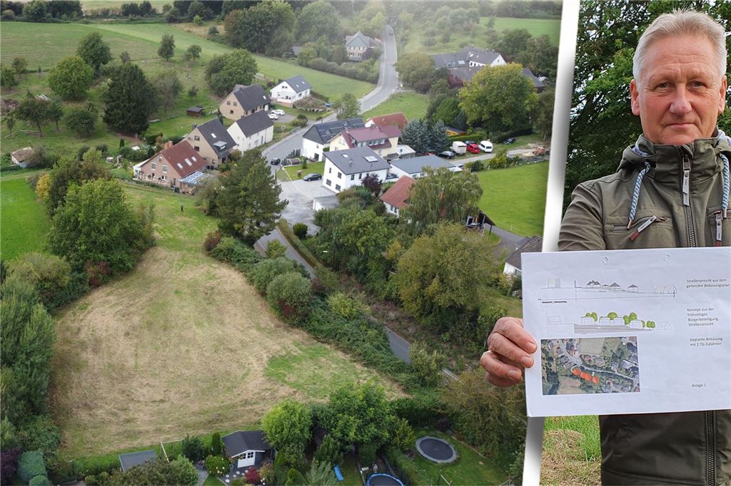 Unterschriften übergeben: Bürgerinitiative kämpft gegen Bebauungspläne Dieses Grundstück an der Fröndenberger Straße in Kessebüren soll mit Mehrfamilienhäusern bebaut werden. Eine Bürgerinitiative mit Sprecher Dieter Strate erneuert ihre Kritik an der Planung. Dass sie Rückendeckung hat, zeigen 200 Bürgerunterschriften.