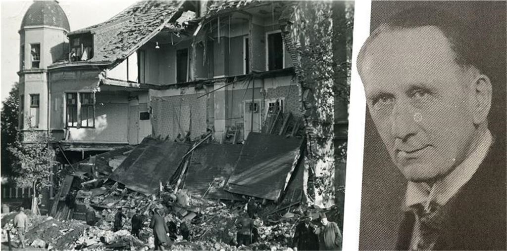 „Der Wahnsinn der Verteidigung von Brambauer“: Historischer Ticker: Vor 80 Jahren endet der Krieg in Lünen Hospitalstraße in Lünen zerstört von einem Fliegerangriff 1944; Porträt des Heimatforschers Justus Pabst