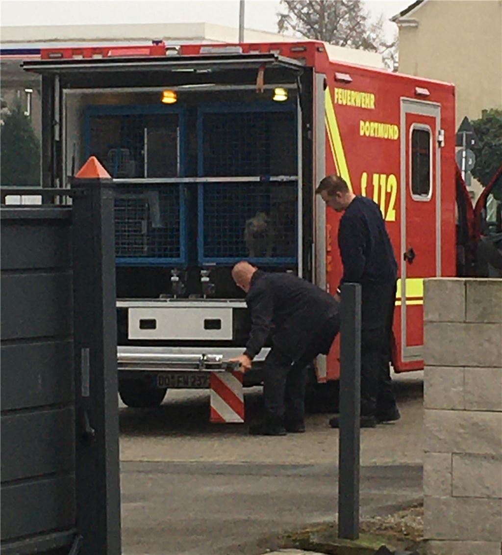 Rückseite eines Feuerwehrwagens aus Dortmund.