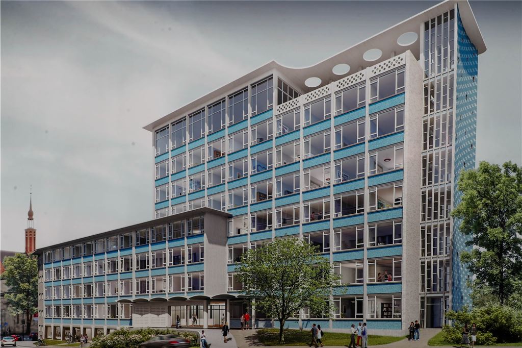 Über 20 neue Hotels für Dortmund - kommen sie auch trotz Corona? Einen überzeugenden Entwurf für die Zukunft des Gesundheitsamts-Gebäudes an der Hövelstraße in Dortmund legte der Star-Designer Karim Rashid aus New York vor. In dem denkmalgeschützten Gebäude soll unter anderem ein „Prizeotel“ eröffnen.