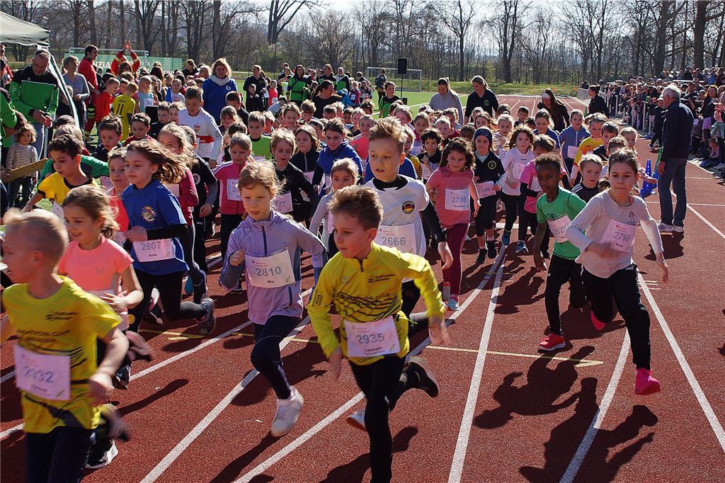Frühling und strahlender Sonnenschein: Veranstaltungen am Wochenende Viele Kinder starten gerade beim Rurhtallauf in Fröndenberg auf die Strecke.