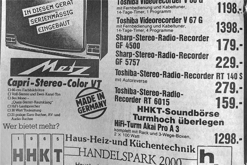 Alte Werbeanzeige des Schwerter Einzelhandels zu Weihnachten.