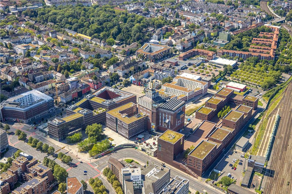 Luftbild, Dortmunder U Zentrum und Studentenwohnheim, Robert-Bosch-Berufskolleg, Hotel Residence Inn Dortmund City, Dorstfelder Brücke, Dortmund, Ruhrgebiet, Nordrhein-Westfalen, Deutschland