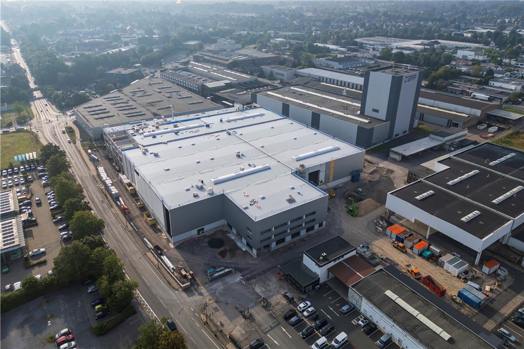 Luftbild: Neubau der Firma Zapp an der Hansastraße in Unna