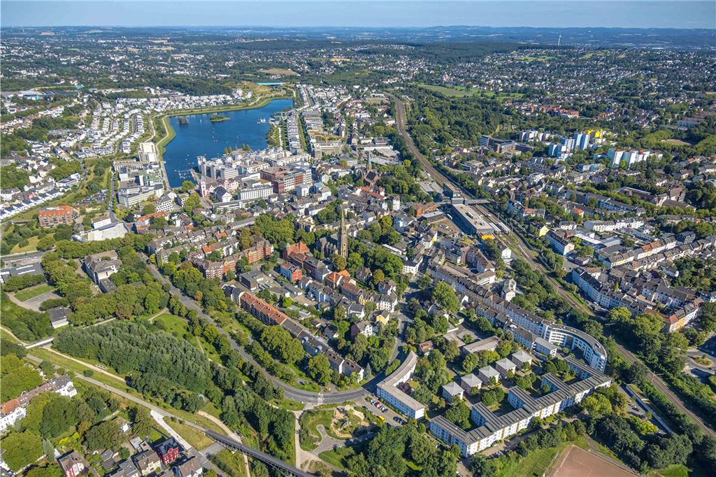 Luftbild, Phoenix See Gesamtansicht, Wohngebiet mit Einfamilienhäusern rund um den See, Hörde, Dortmund, Ruhrgebiet, Nordrhein-Westfalen, Deutschland