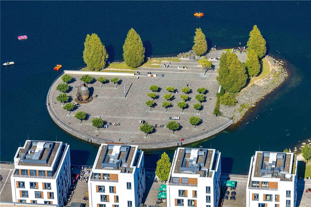 Luftbild, Phoenix See und Kuturinsel, Hörde, Dortmund, Ruhrgebiet, Nordrhein-Westfalen, Deutschland