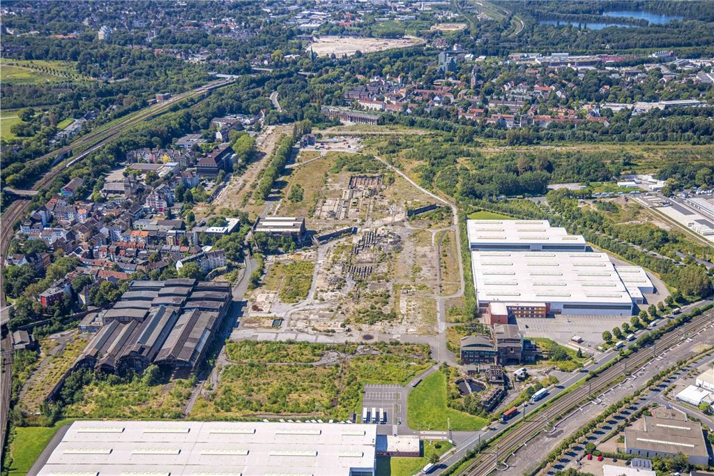 Luftbild, Union Gelände Baustelle, hinten die Brachfläche der ehemaligen Zeche Dorstfeld Schacht 1/4 Karl-Funke-Straße, Dorstfelder Brücke, Dortmund, Ruhrgebiet, Nordrhein-Westfalen, Deutschland