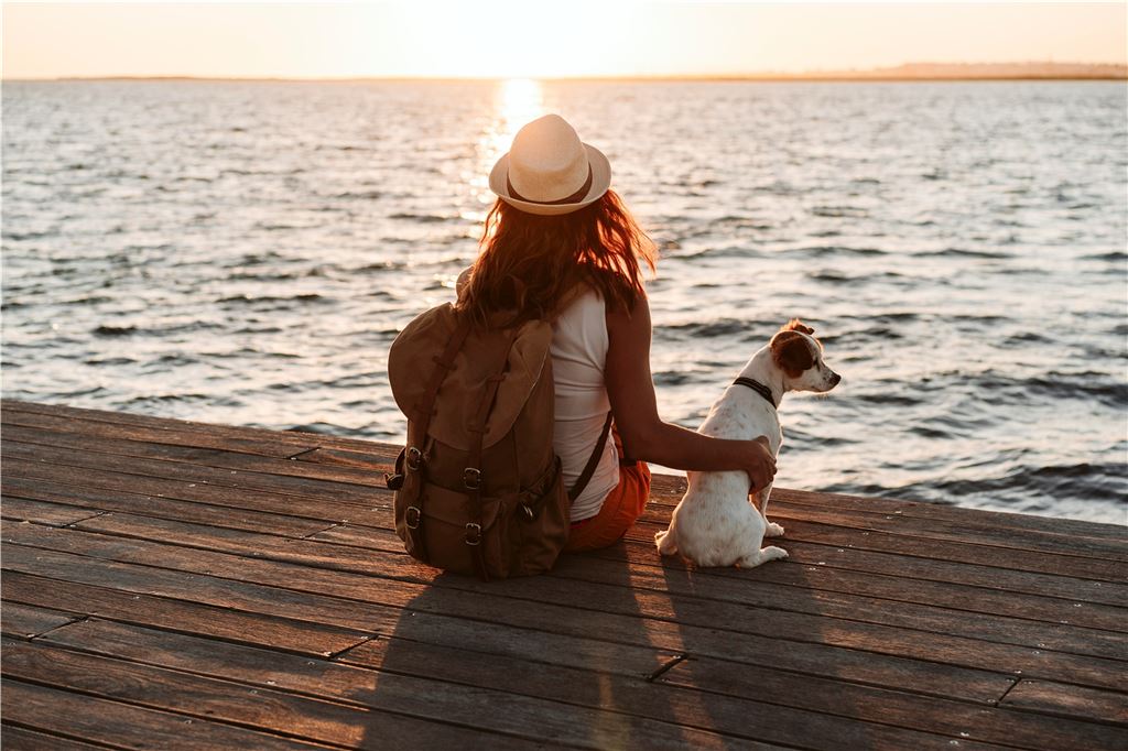 Psychotherapeut zum Neuanfang: „Männer sind Peter Pan, Frauen Cinderella“ Eine Frau sitzt mit einem Hund am Wasser.