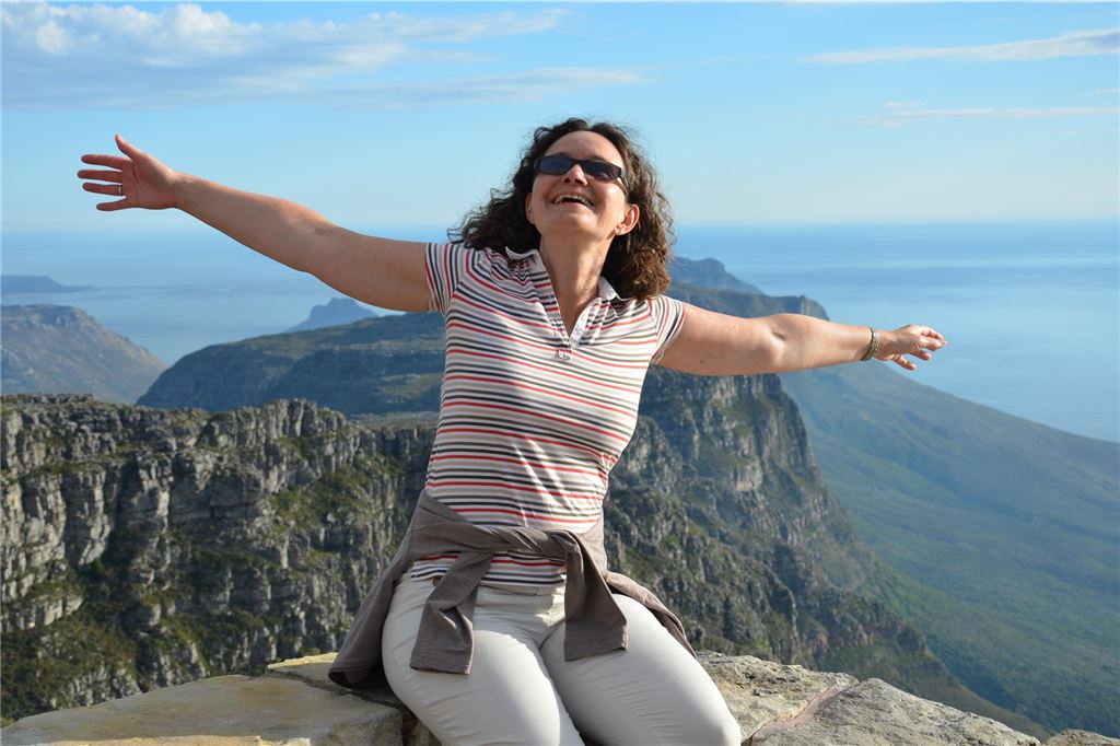 Reisebüro-Geburtstag: Die Sewings machten ihre Leidenschaft zum Beruf Mareike Sewing aus Schwerte genießt Sonne und Aussicht in Südafrika.