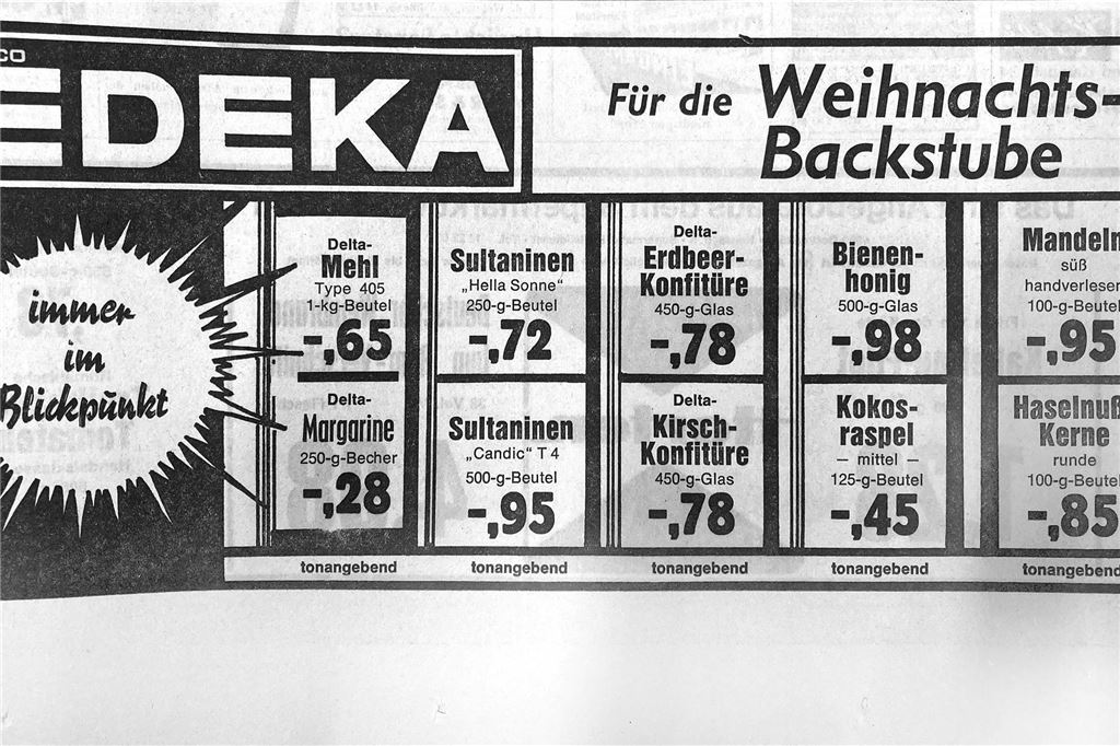 Alte Werbeanzeige des Schwerter Einzelhandels zu Weihnachten.