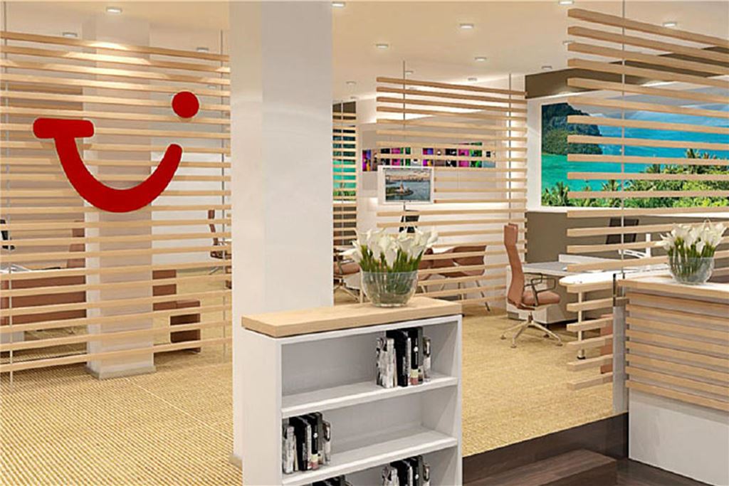 „Globus Reisebüro“ zieht in ehemalige Boutique „Contrast“ Eine Animation zeigt, wie das Reisebüro aussehen soll.