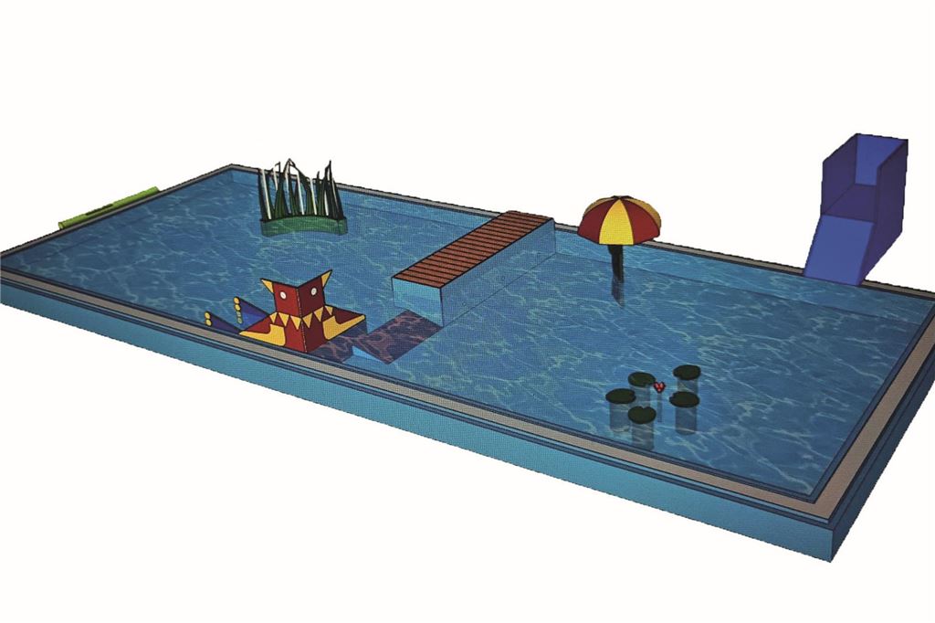 Halteverbot: Schwertransport bringt Kinderbecken ins Freibad Dellwig Eine Skizze des neuen Kinderbeckens für das Freibad Dellwig