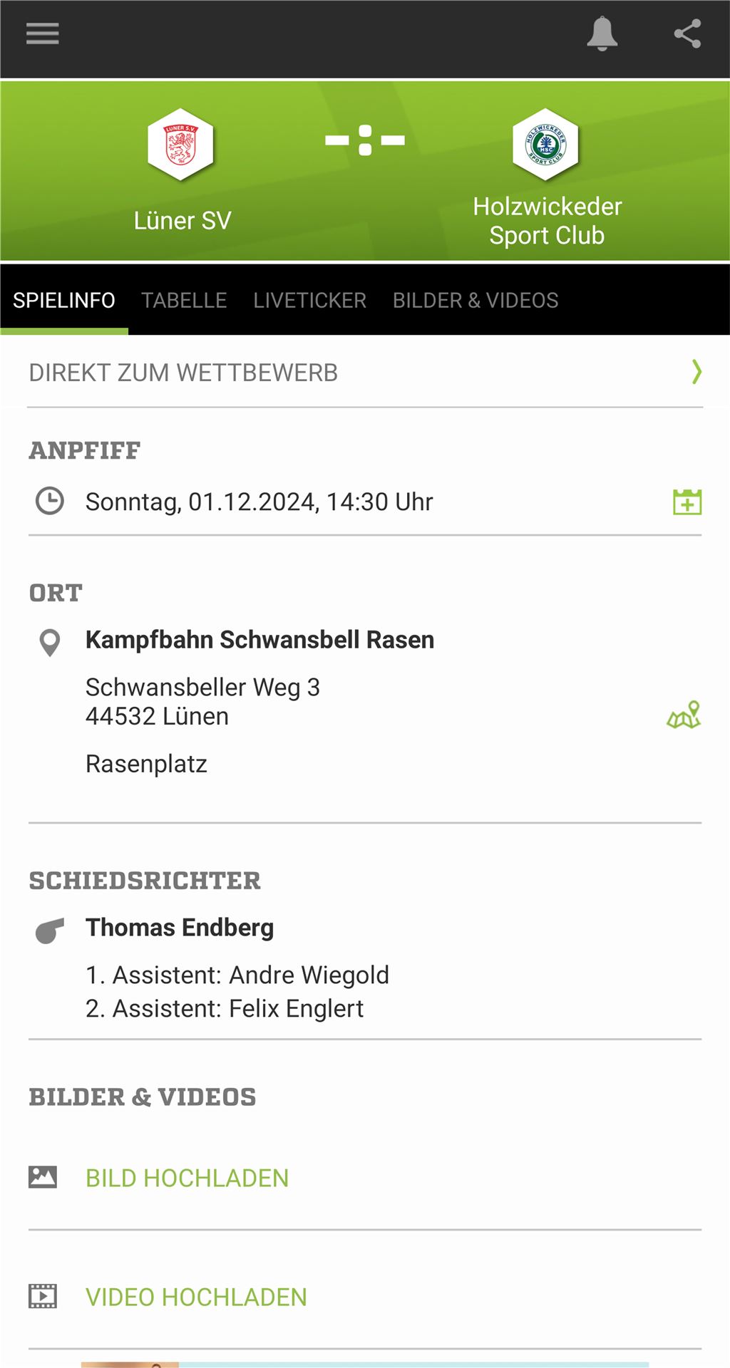 Harte Kritik an neuer Fussball.de-App Ein Screenshot von Fussball.de