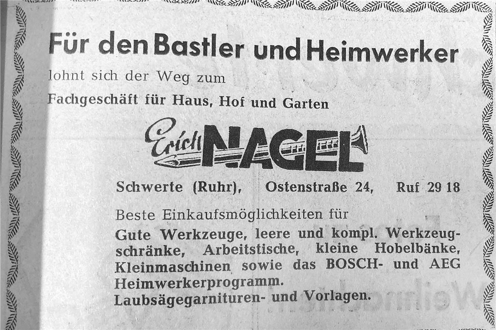 Alte Werbeanzeige des Schwerter Einzelhandels zu Weihnachten.