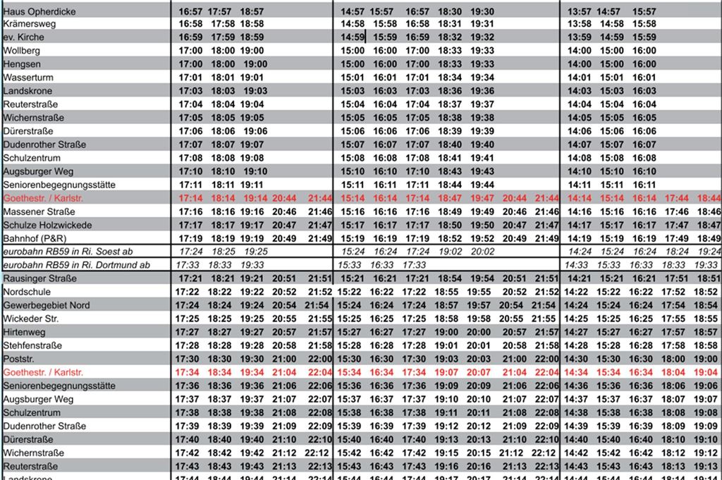 Keine Einheitspreise beim Glühwein aus weißen Tassen Zusätzliche Fahrten für je einen Euro pro Fahrt bietet die VKU während des Weihnachtsmarktes in Holzwickede.